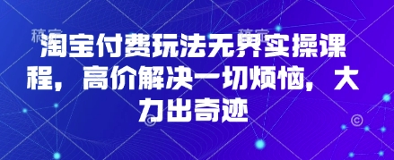 淘宝付费玩法无界实操课程,高价解决一切烦恼,大力出奇迹-云创终点站