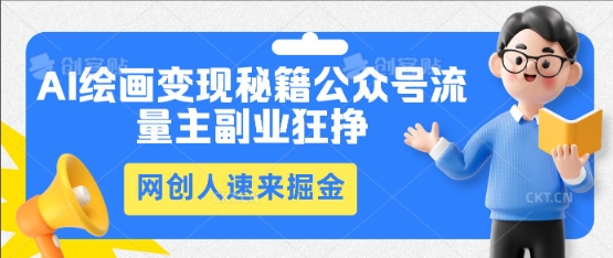 AI绘画变现秘籍：公众号流量主副业狂挣，网创人速来掘金-云创终点站