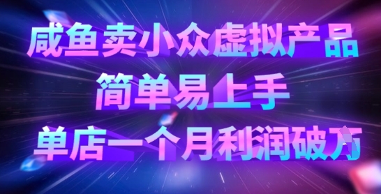 咸鱼卖小众虚拟产品,简单易上手,单店一个月利润破W-云创终点站