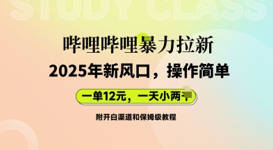 哔哩哔哩暴力拉新:2025年新风口,一单12元,一天数张(附开白渠道和保姆级教程)-云创终点站