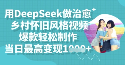 用DeepSeek做治愈乡村怀旧风格视频,爆款轻松制作,当日最高变现多张-云创终点站